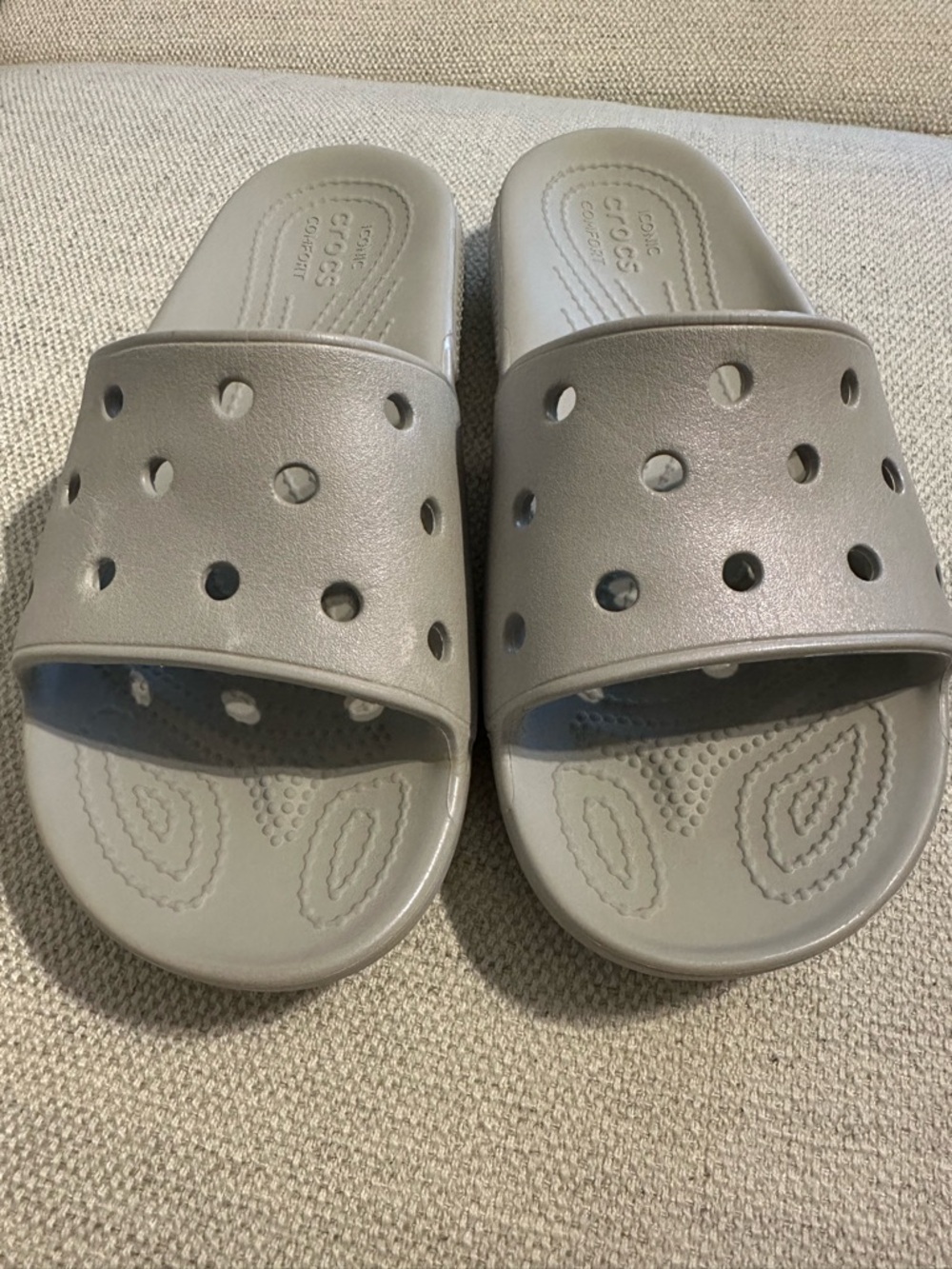 CROCS Slide Sandals in Light Gray